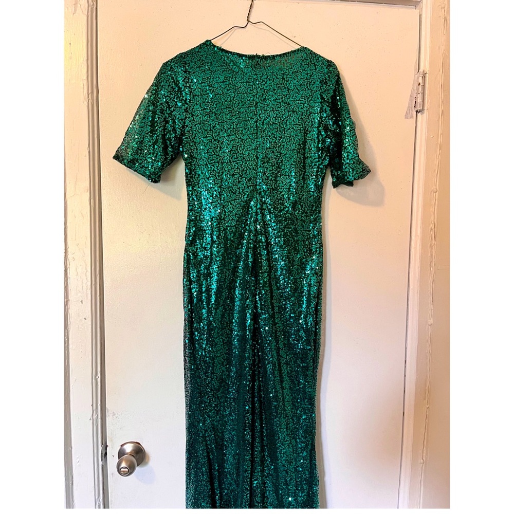 Green Sequin Bridesmaid/prom/evening Lightweight gown